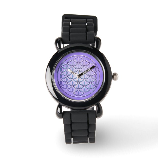 Montre Fleur de vie / Blume des Lebens - timbre violet (Recto)