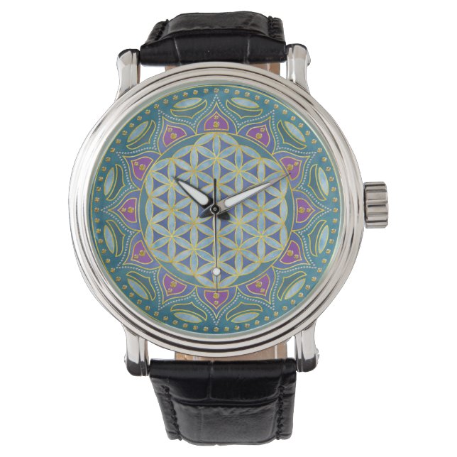 Montre Fleur De Vie - Mandala India Style 1 (devant)