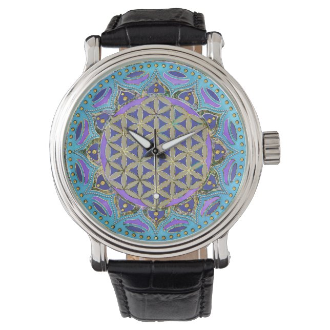 Montre Fleur De Vie - Mandala India Style 2 (devant)