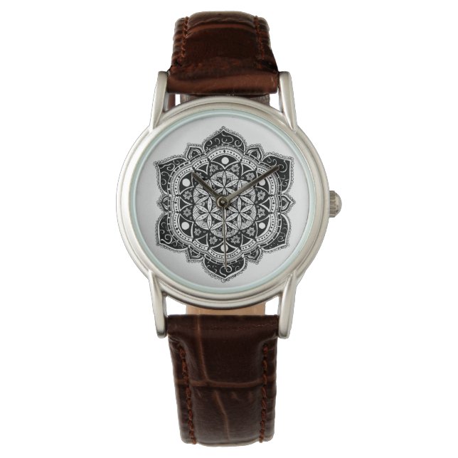 Montre Fleur de vie unique Mandala Watch (devant)