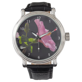 Montre Fleur d'Hibiscus en profil