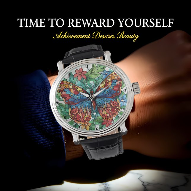 Montre Fleur Épanouie" - Papillon Floral (Créateur téléchargé)