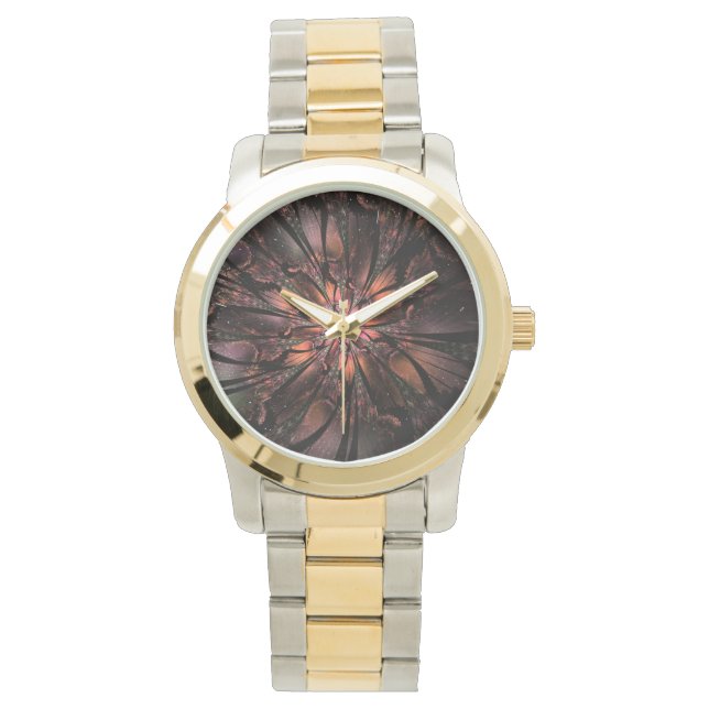 Montre Fleur imaginaire fractale douce et tendresse (devant)