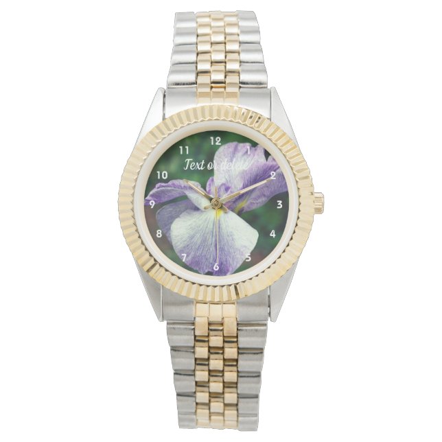 Montre Fleur Iris Japonaise Violet Se Dépliant Personnali (devant)