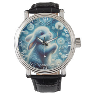Montre Fleur lapin de lapin mignonne Imaginaire