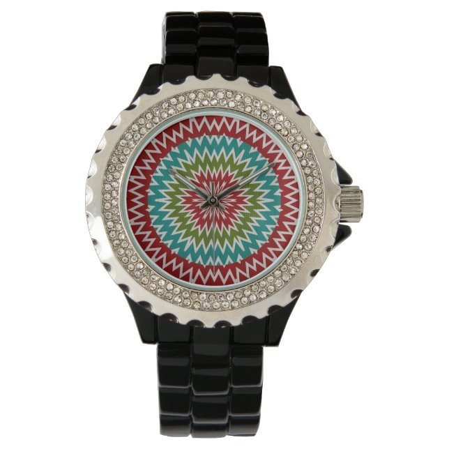 Montre Fleur mandalaic hypnotique (devant)