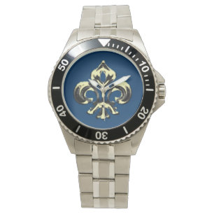 Montre Fleur métallique de lis (or)