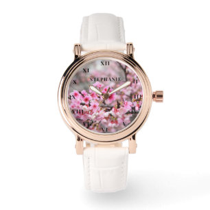 Montre Fleur rose cerisier Sakura printemps