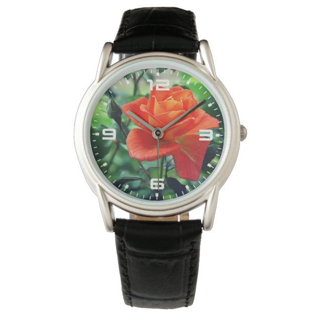 Montre Fleur rose de la nature (devant)