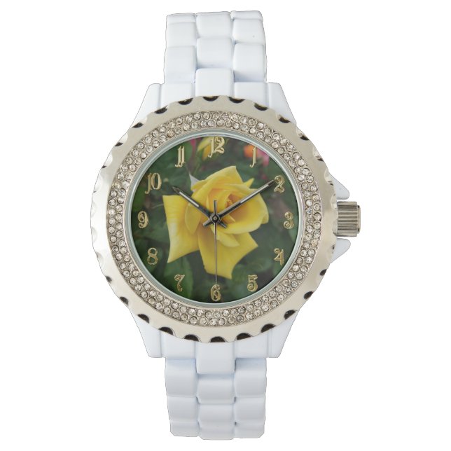Montre fleur rose jaune (devant)