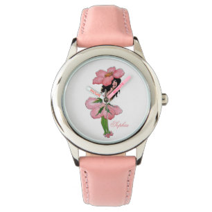 Montre Fleur Rose sauvage Fleur mignonne Enfant Floral Fi