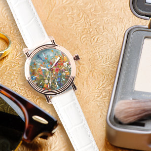 Montre Fleur sauvage coloré