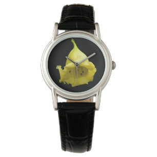 Montre Fleur tropicale jaune