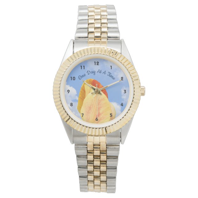 Montre Fleur Tulipe Un Jour À La Fois Inspirante (devant)