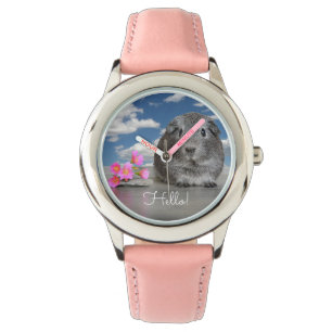 Montre Fleurs adorables de rose de cobaye de nouveau à