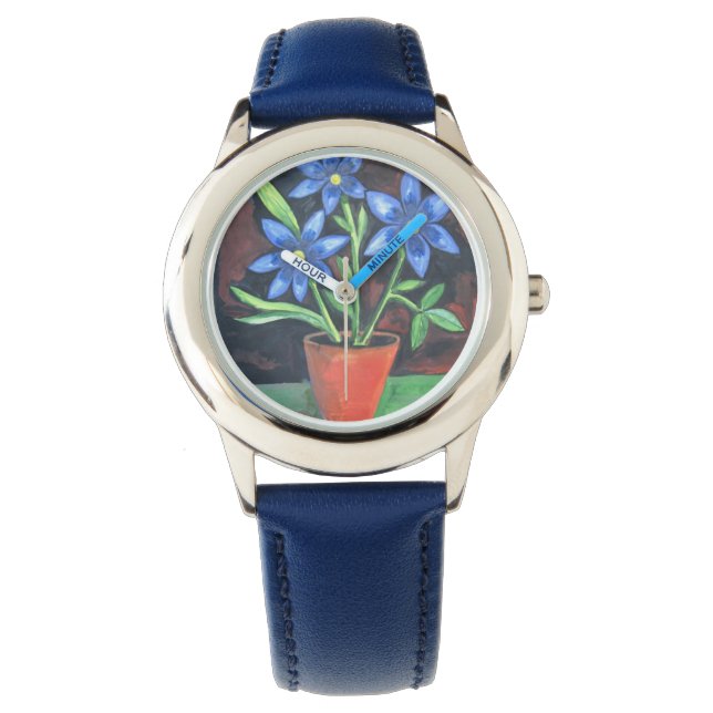 Montre Fleurs Bleues (devant)