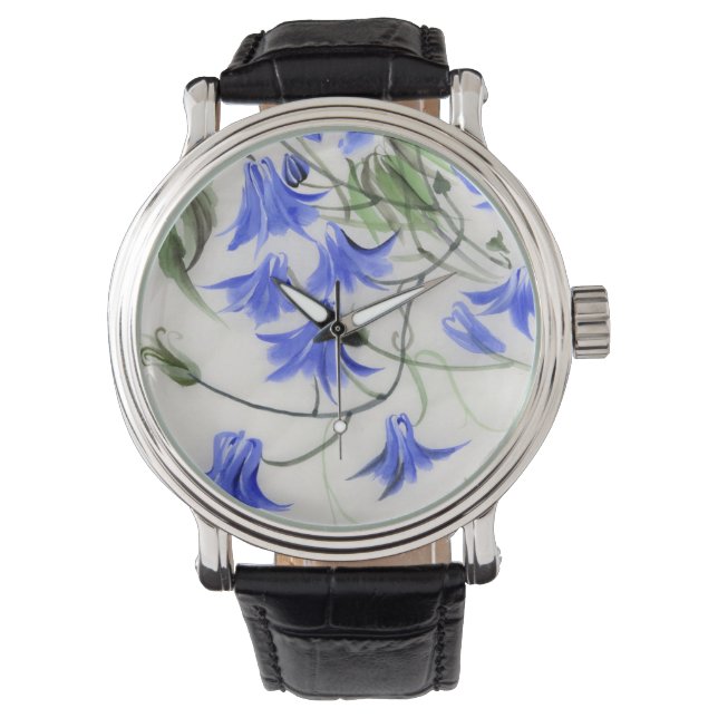 Montre Fleurs bleues (devant)