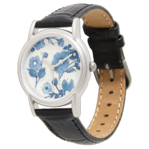 Montre Fleurs bleues indépendantes