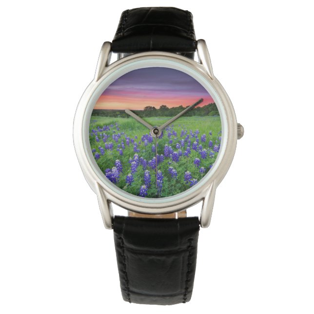 Montre Fleurs | Bluebonnets à Sunset Texas (devant)