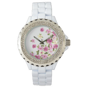 Montre Fleurs colorées adorables de fille en fleurs