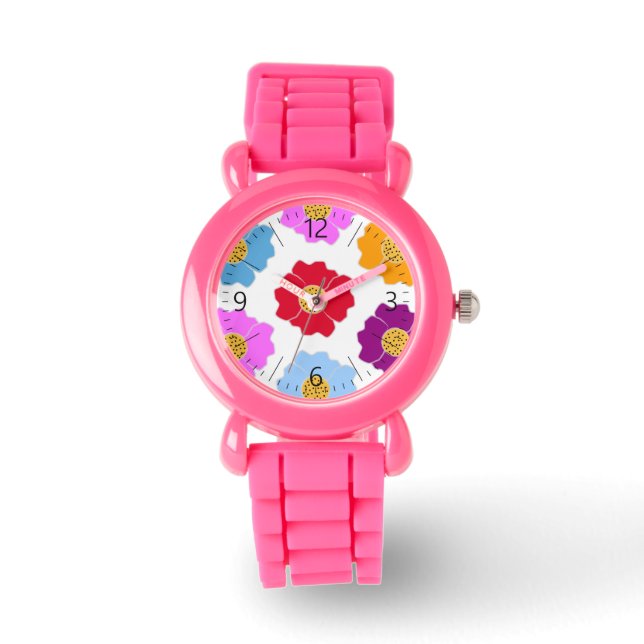 Montre Fleurs colorées motif (Recto)