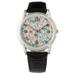 Montre Fleurs d'aquarelle Motif-67666