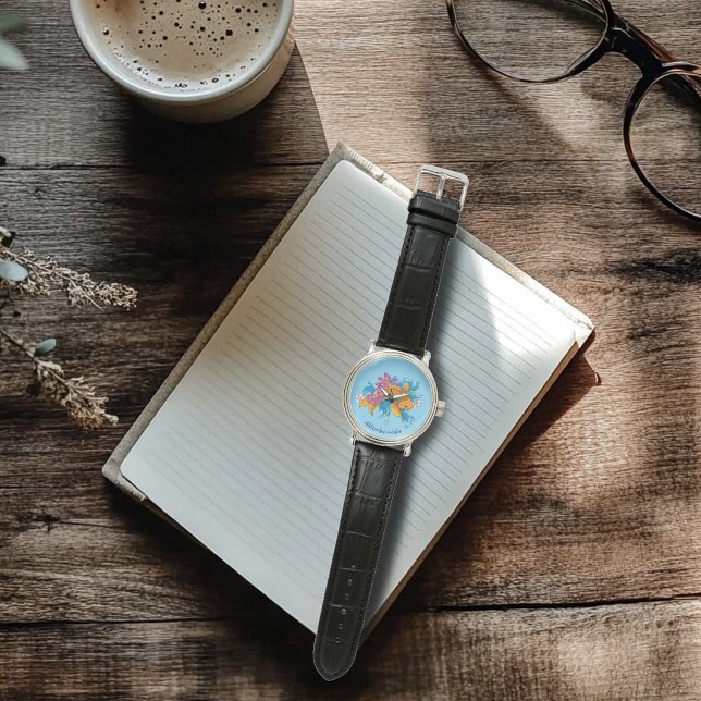 Montre Fleurs de cerisiers de Lotus Koi Fish (Créateur téléchargé)