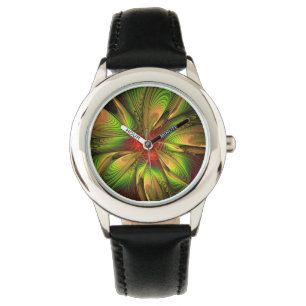 Montre Fleurs de fantaisie fractale douces et tendres