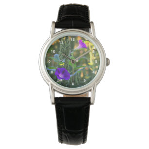 Montre Fleurs de gloire violet sauvage du matin