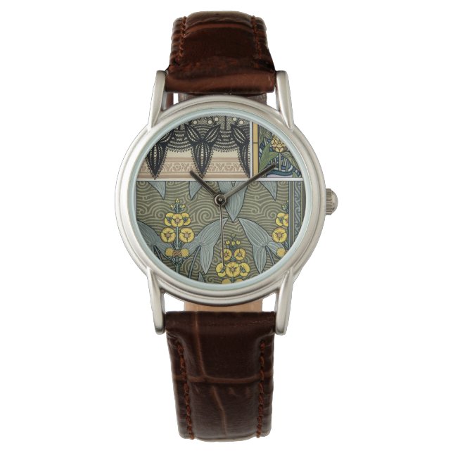Montre Fleurs de jardin Art Nouveau flèche vintage (devant)