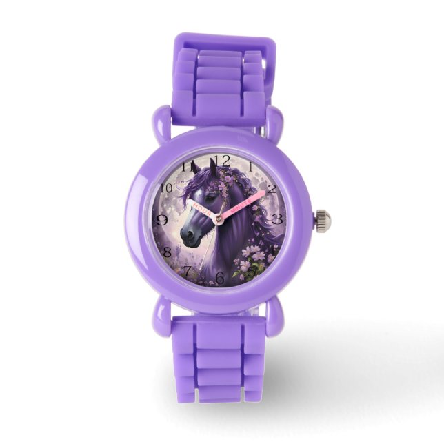 Montre Fleurs de lune de cheval pourpres, Imaginaire (Recto)