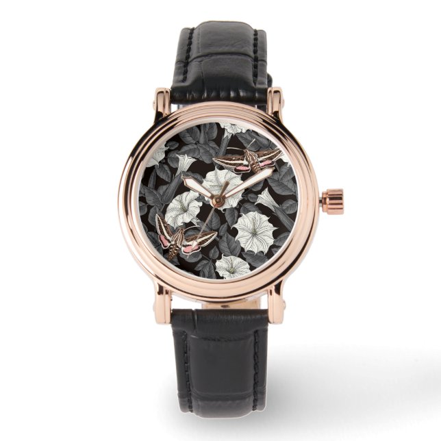 Montre Fleurs de lune et sphinx Moths 2 (Recto)
