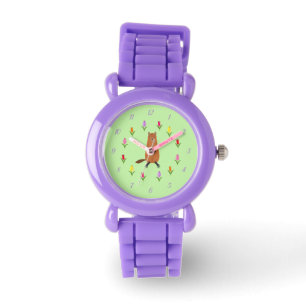Montre Fleurs de marmotte et de tulipe mignonnes