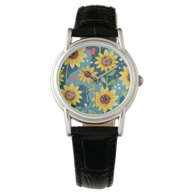 Montre Fleurs de soleil brillantes (devant)
