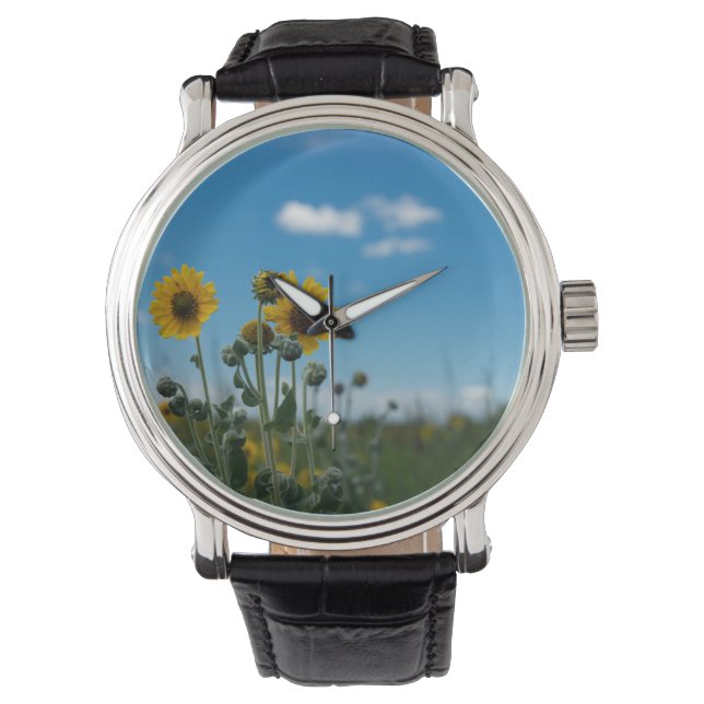 Montre Fleurs de soleil sur le ciel bleu (devant)