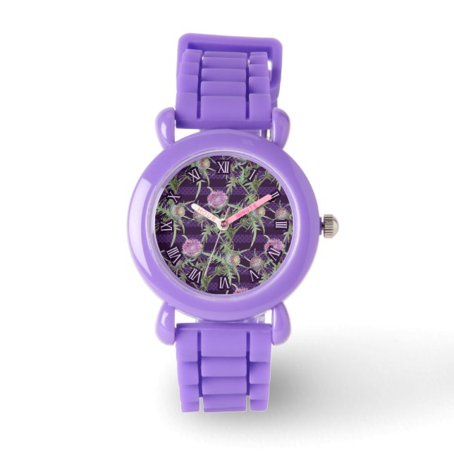 Montre fleurs de violette chardon (Recto)