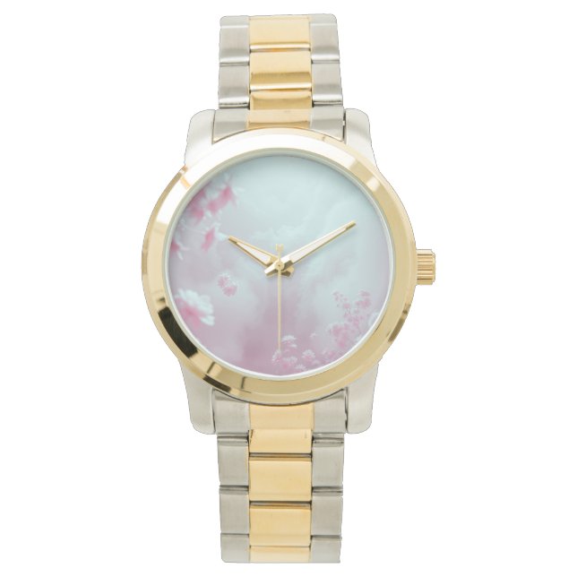 Montre Fleurs infrarouges dans le bracelet de petites fle (devant)