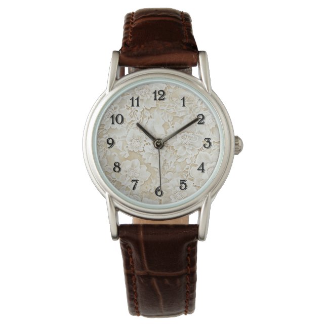 Montre Fleurs ivoire crème (devant)