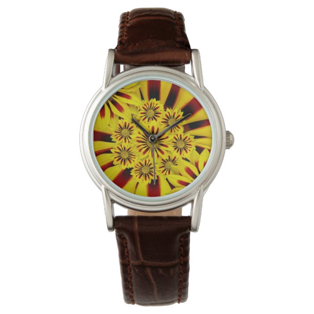 Montre Fleurs Jaunes Lumineuses (devant)
