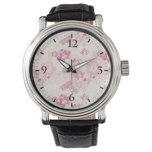 Montre Fleurs modernes roses mignonnes motif