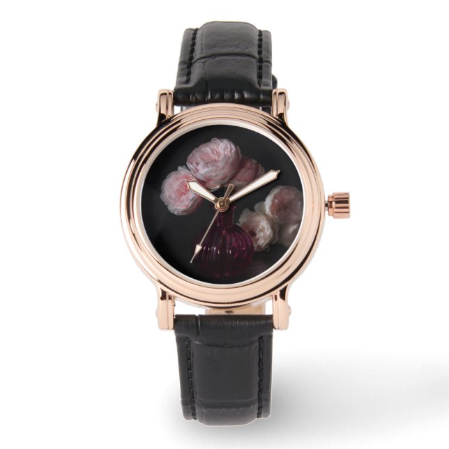 Montre Fleurs | Pale Pink Peonies dans Vase (Recto)