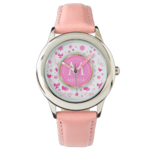Montre Fleurs roses mignonnes Motif, Fille Flore design