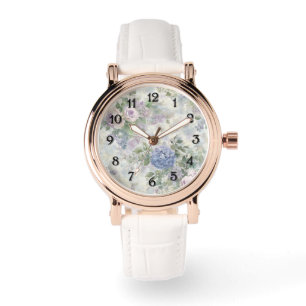 Montre Fleurs roses violettes romantiques