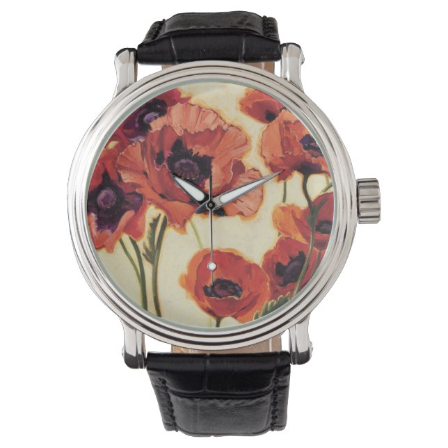 Montre Fleurs rouges (devant)