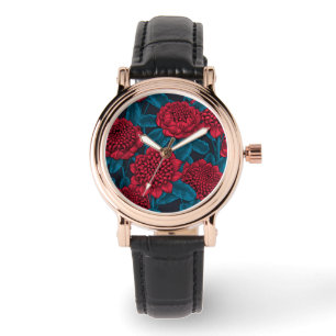 Montre Fleurs rouges de waratah