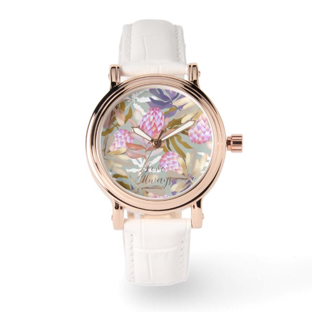 Montre Fleurs sauvages Protea botanique (Recto)