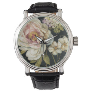Montre Fleurs sur le noir