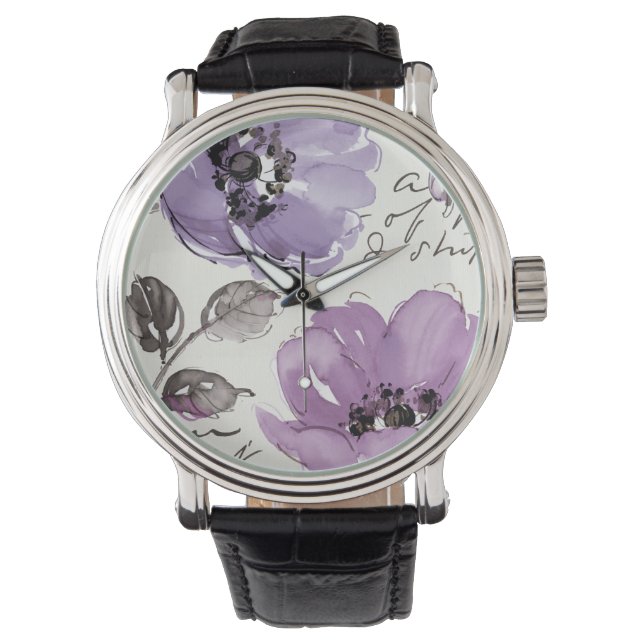 Montre Fleurs violettes (devant)