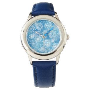 Montre Flocon de neige bleu