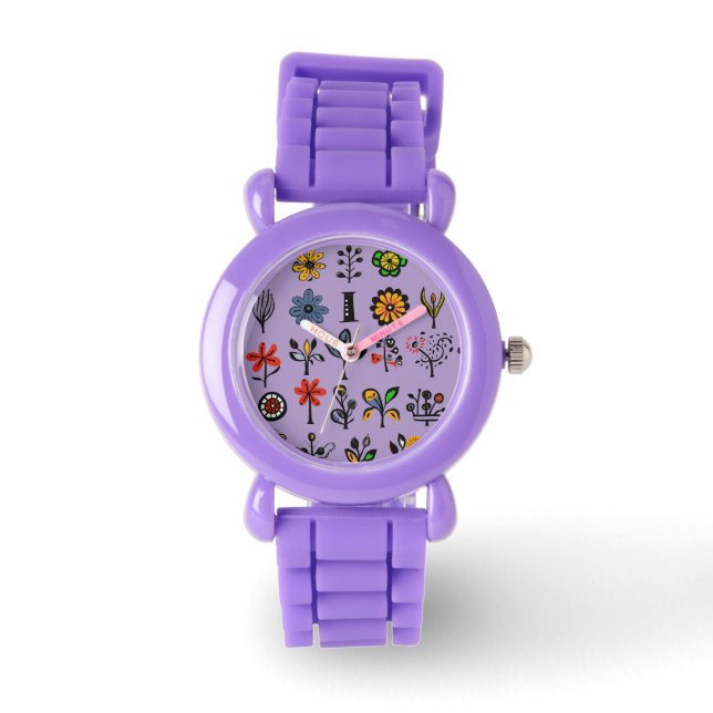 Montre Floral folk coloré et oiseaux (Recto)